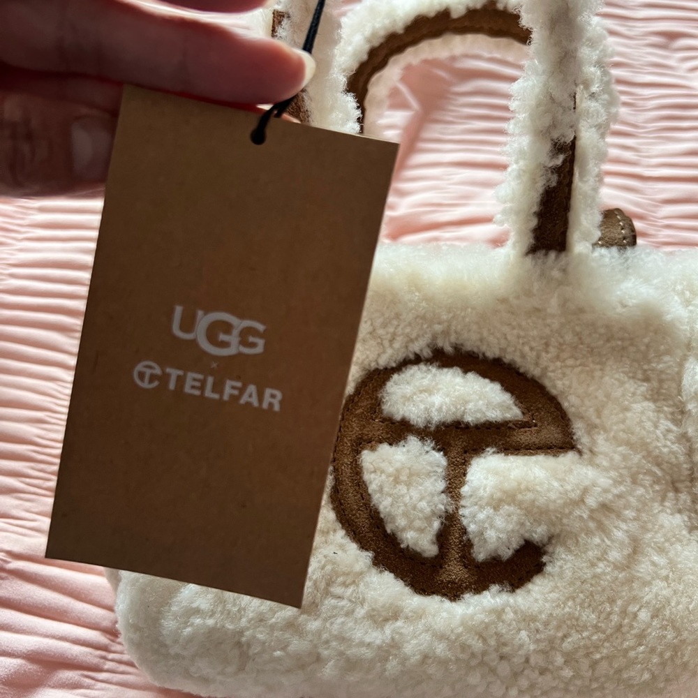 NEW, Telfar x UGG collab bag, small size in cream. Made with real fur.